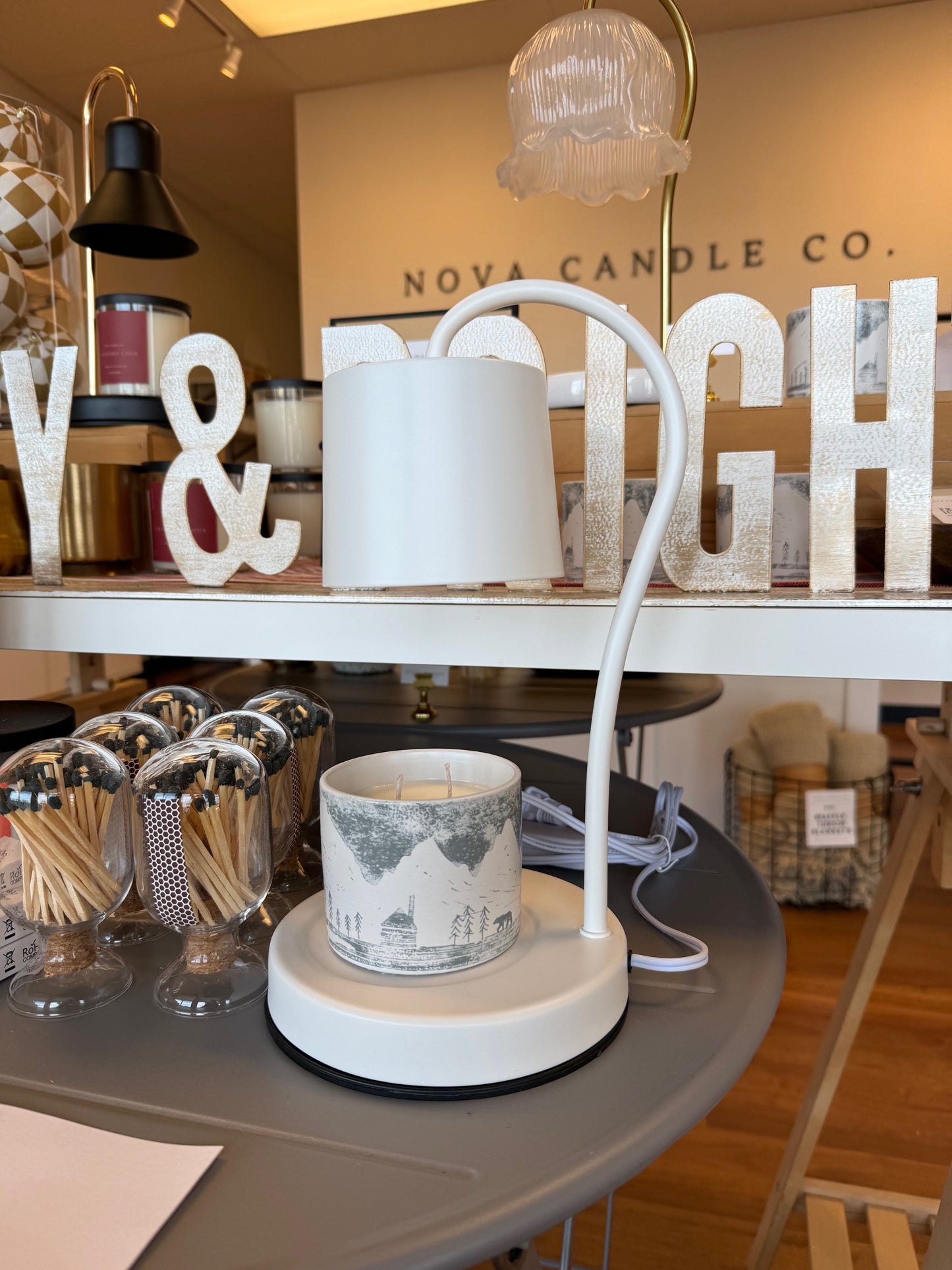 White Electric Candle Warming Lamp